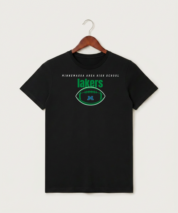 Minnewaska Area High School Football (Boys) - Black T-Shirt - Full Front