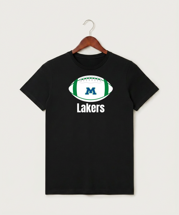 Minnewaska Area High School Football (Boys) - Black T-Shirt - Full Front