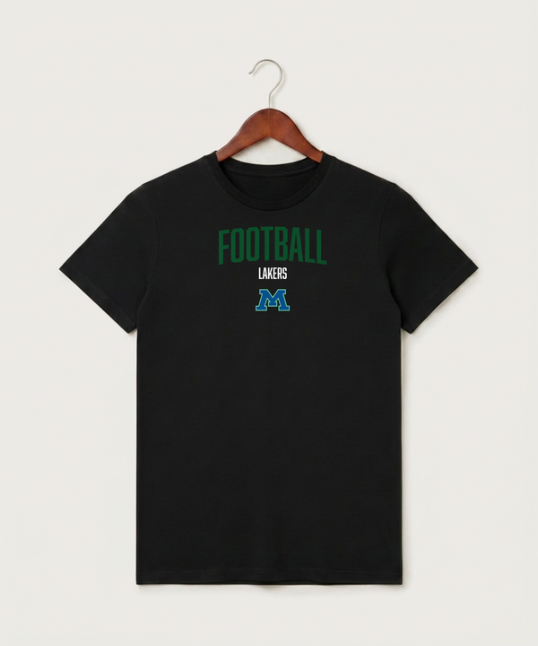Minnewaska Area High School Football (Boys) - Black T-Shirt - Full Front
