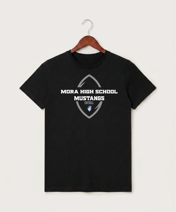 Mora High School Football (Boys) - Black T-Shirt - Full Front