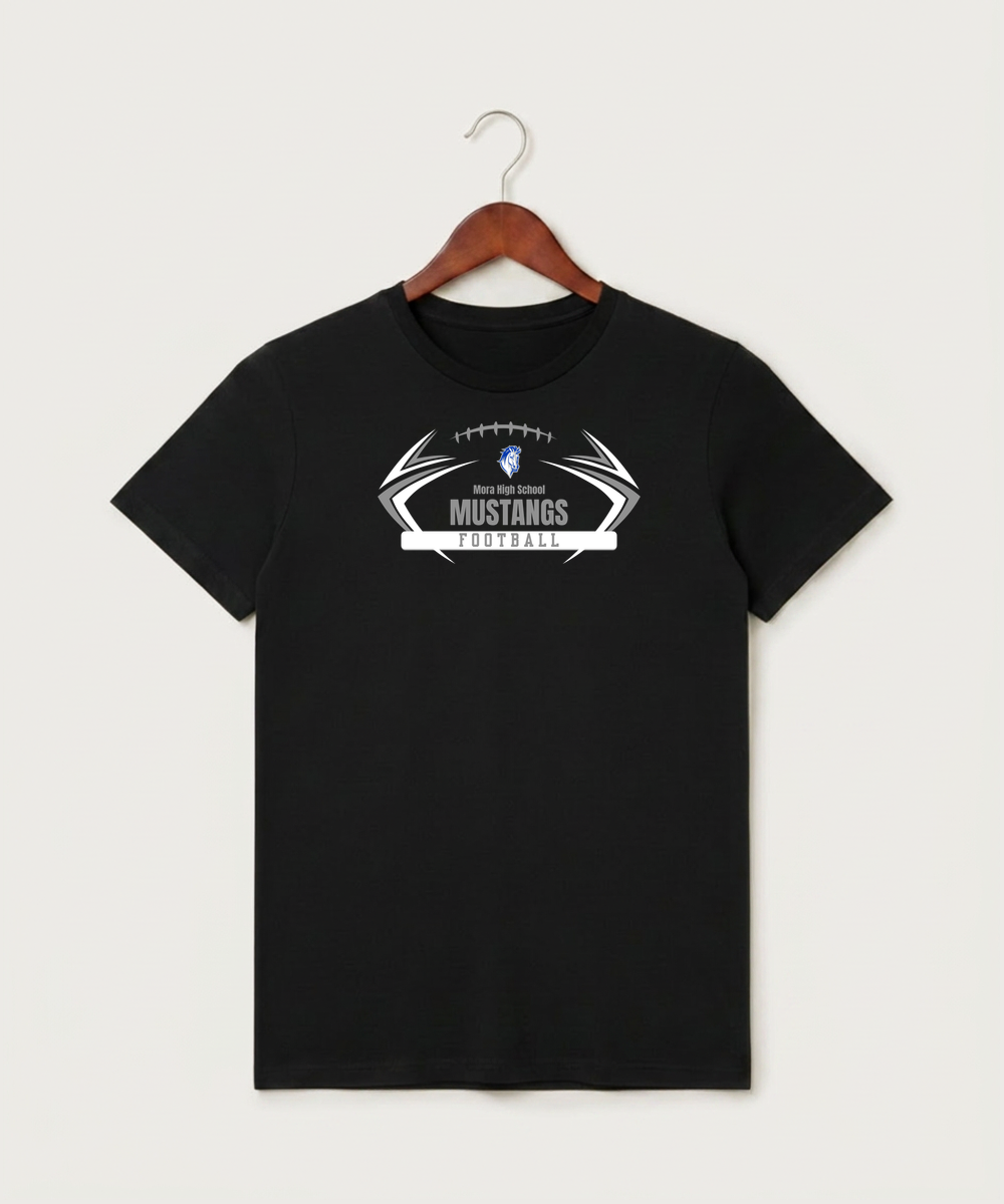 Mora High School Football (Boys) - Black T-Shirt - Full Front