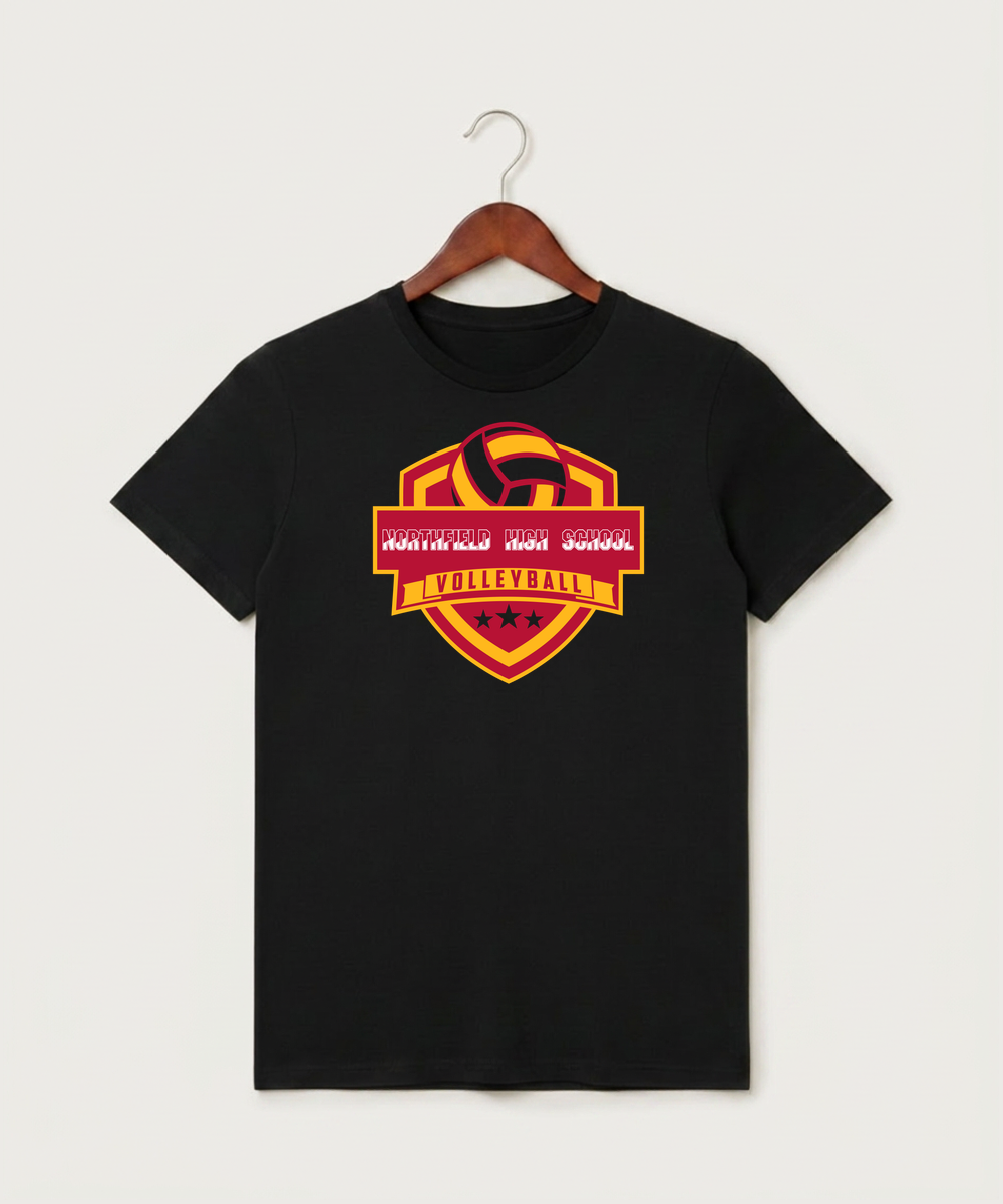 Northfield High School Volleyball (Girls) - Black T-Shirt - Full Front