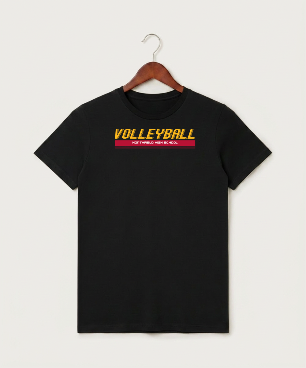 Northfield High School Volleyball (Girls) - Black T-Shirt - Full Front
