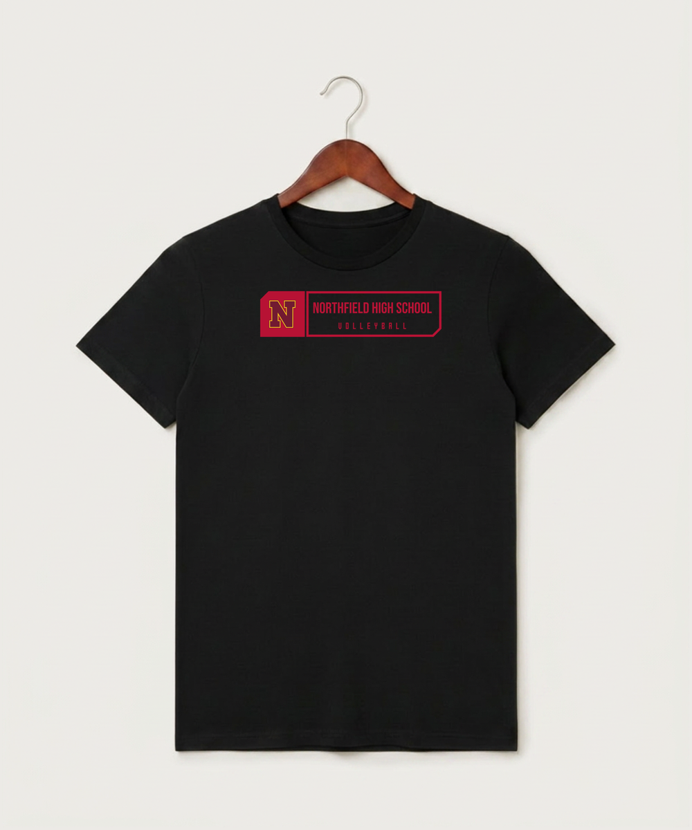 Northfield High School Volleyball (Girls) - Black T-Shirt - Full Front