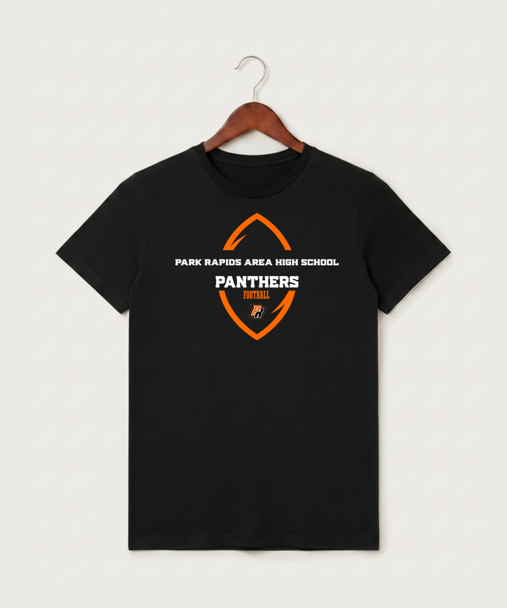 Park Rapids Area High School Football (Boys) - Black T-Shirt - Full Front