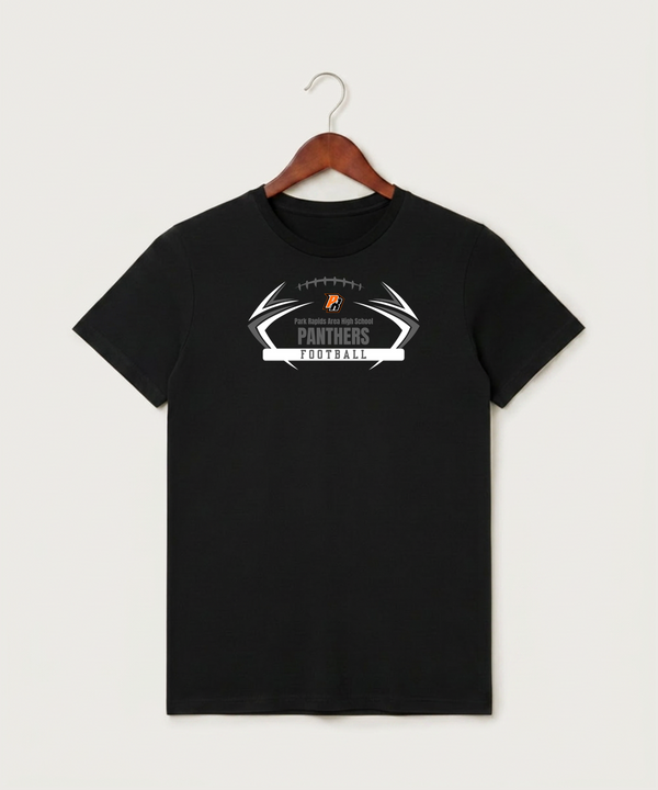 Park Rapids Area High School Football (Boys) - Black T-Shirt - Full Front