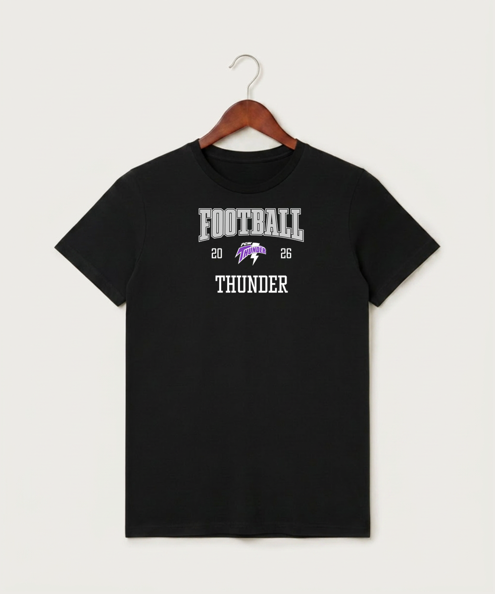 Polk County West Football (Boys) - Black T-Shirt - Full Front