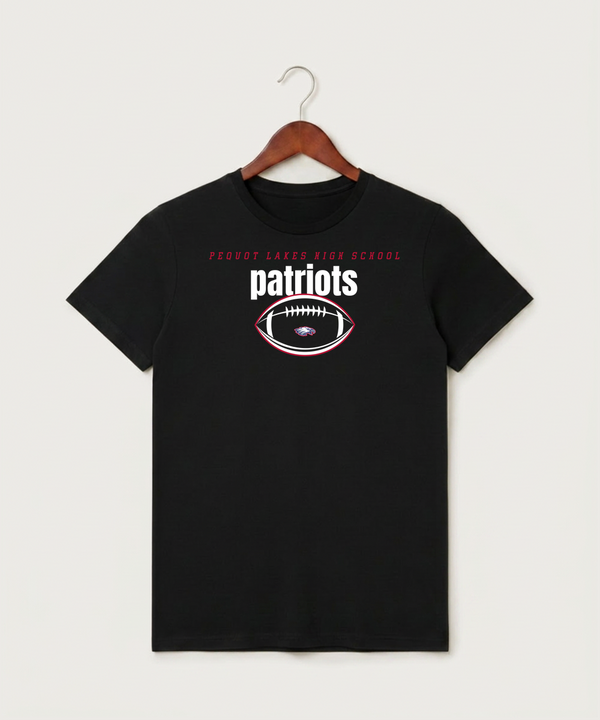 Pequot Lakes High School Football (Boys) - Black T-Shirt - Full Front