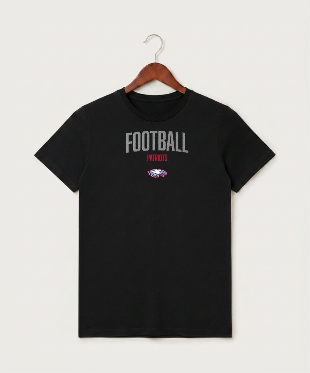 Pequot Lakes High School Football (Boys) - Black T-Shirt - Full Front