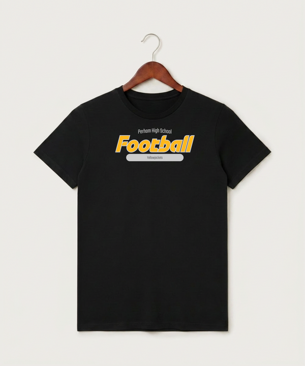 Perham High School Football (Boys) - Black T-Shirt - Full Front