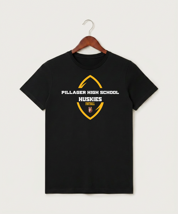 Pillager High School Football (Boys) - Black T-Shirt - Full Front