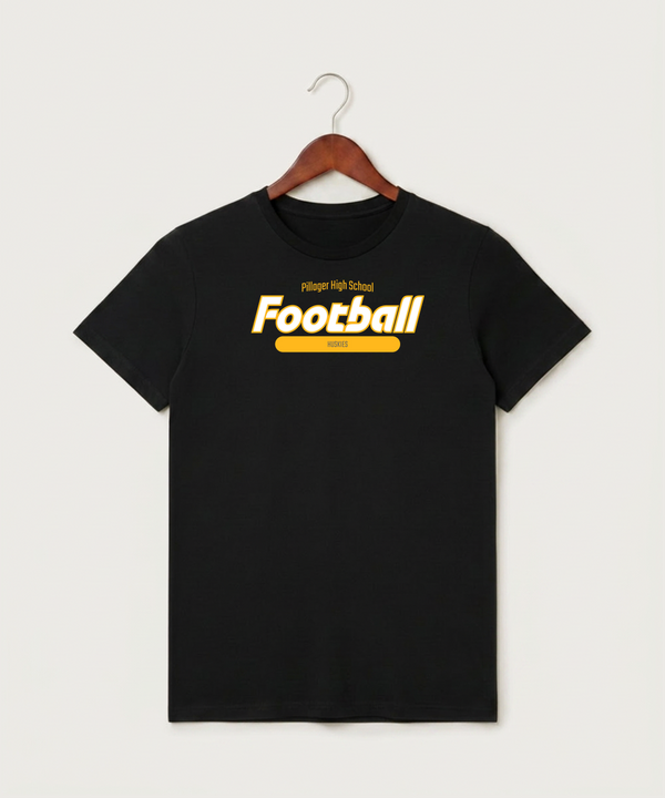 Pillager High School Football (Boys) - Black T-Shirt - Full Front
