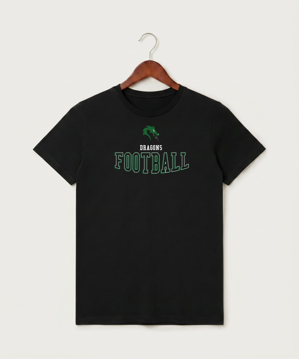Pine City High School Football (Boys) - Black T-Shirt - Full Front