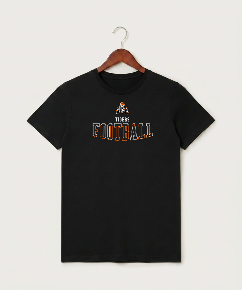 Pine River Backus High School Football (Boys) - Black T-Shirt - Full Front