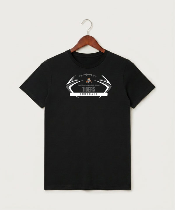 Pine River Backus High School Football (Boys) - Black T-Shirt - Full Front