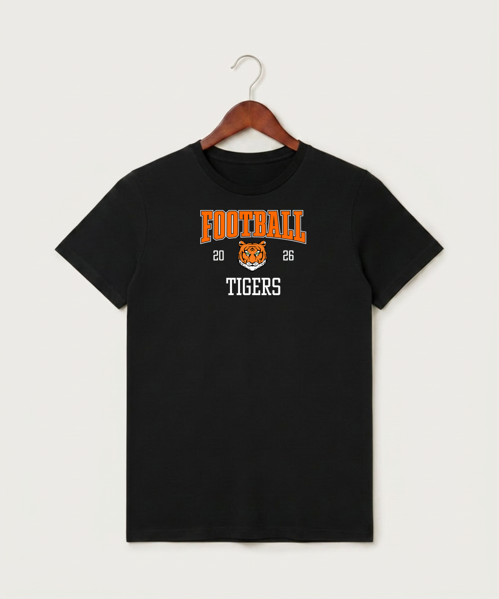Princeton High School Football (Boys) - Black T-Shirt - Full Front