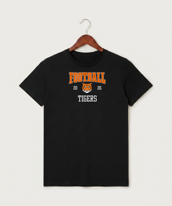 Princeton High School Football (Boys) - Black T-Shirt - Full Front