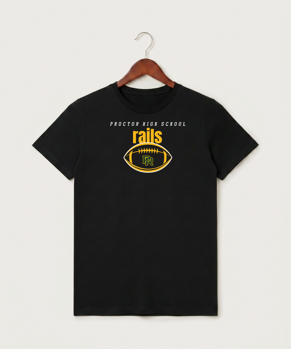 Proctor High School Football (Boys) - Black T-Shirt - Full Front