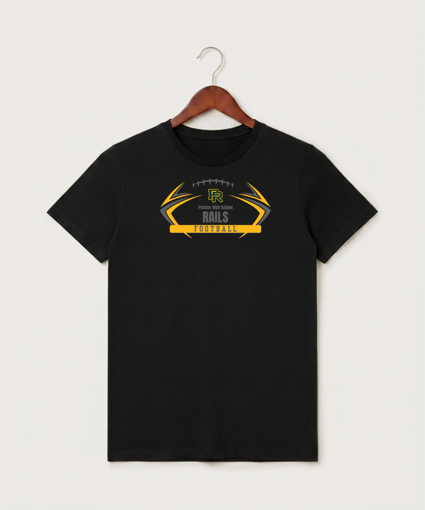 Proctor High School Football (Boys) - Black T-Shirt - Full Front