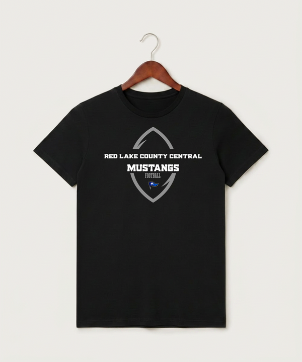 Red Lake County Central Football (Boys) - Black T-Shirt - Full Front