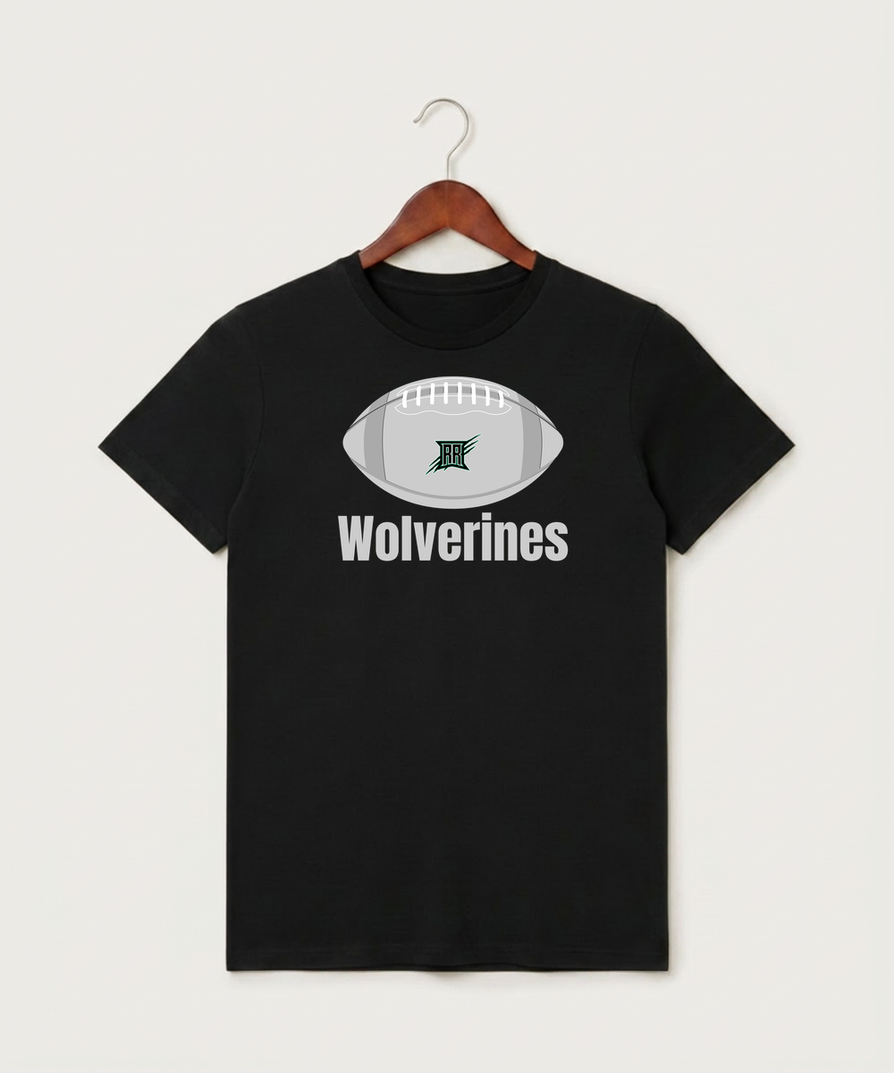 Rock Ridge High School Football (Boys) - Black T-Shirt - Full Front