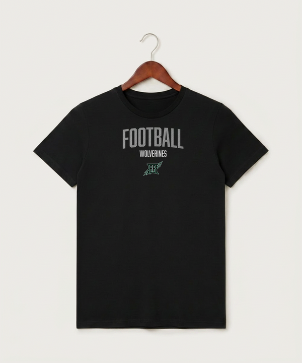 Rock Ridge High School Football (Boys) - Black T-Shirt - Full Front