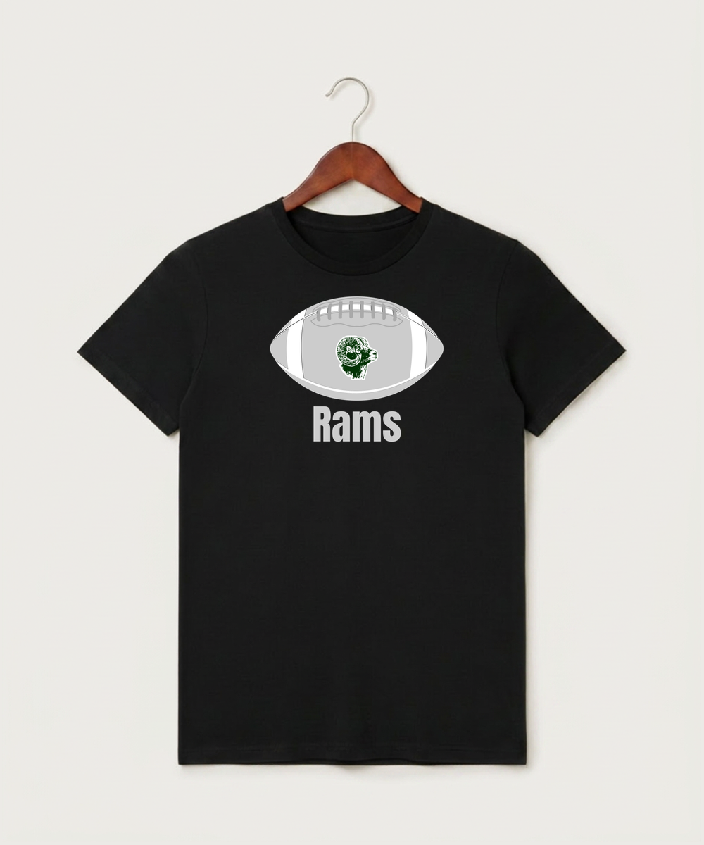 Roseau High School Football (Boys) - Black T-Shirt - Full Front
