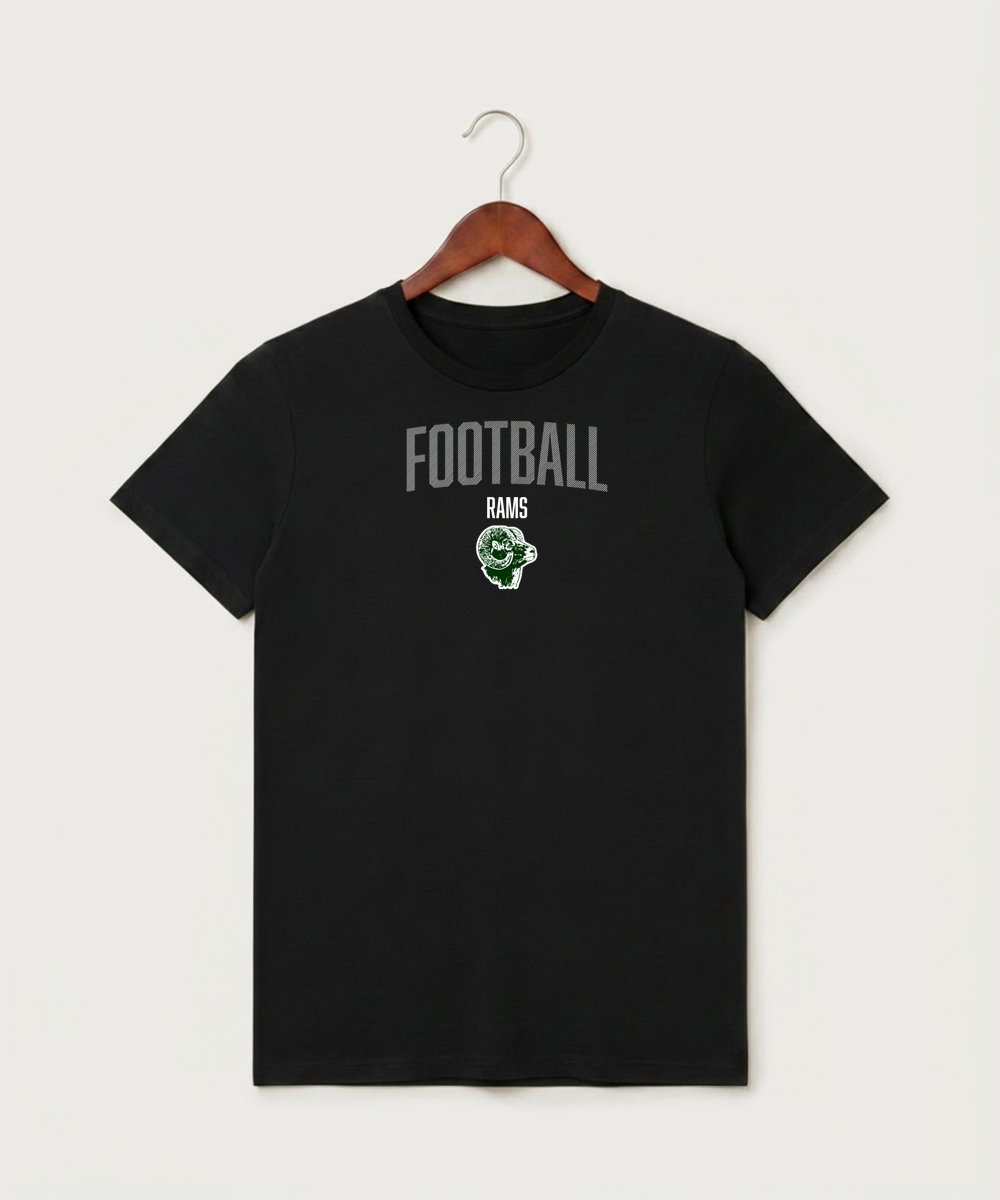 Roseau High School Football (Boys) - Black T-Shirt - Full Front