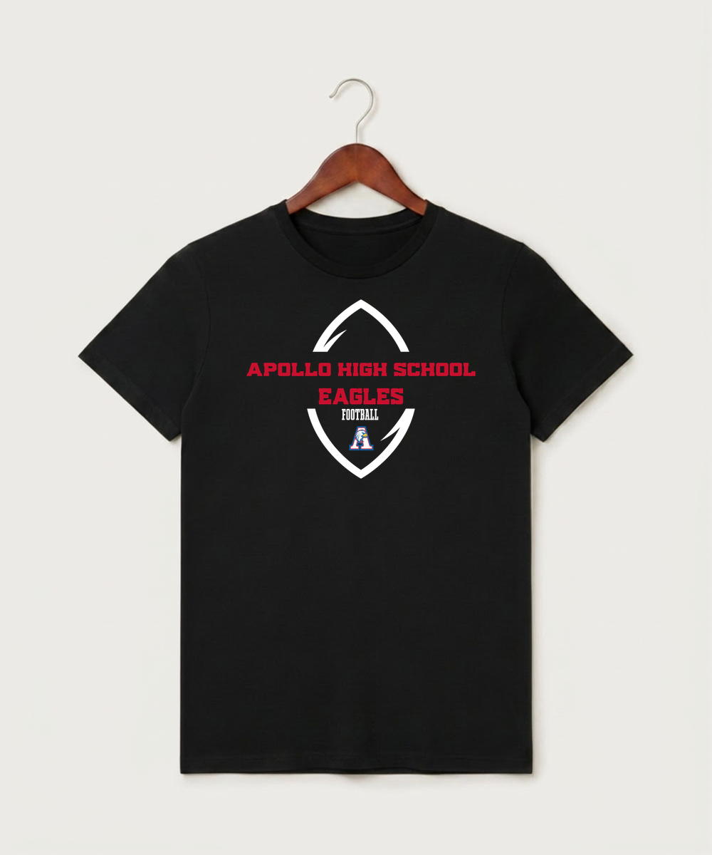 Apollo High School Football (Boys) - Black T-Shirt - Full Front