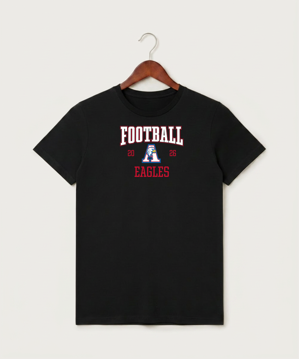Apollo High School Football (Boys) - Black T-Shirt - Full Front