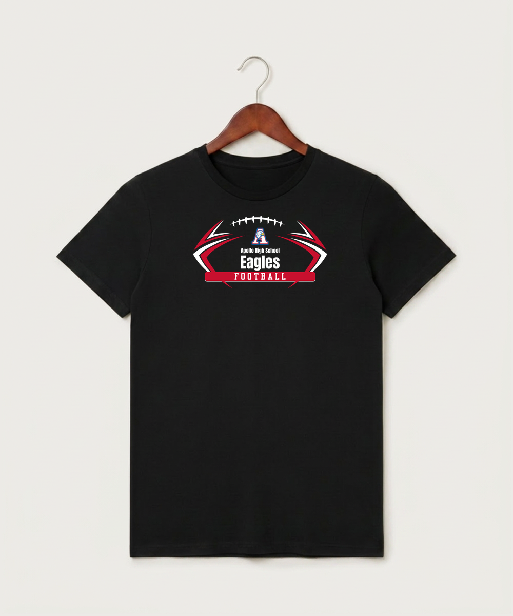 Apollo High School Football (Boys) - Black T-Shirt - Full Front