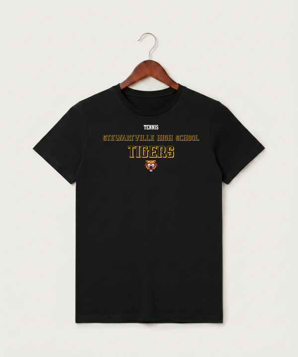 Stewartville High School Tennis (Coed) - Black T-Shirt - Full Front