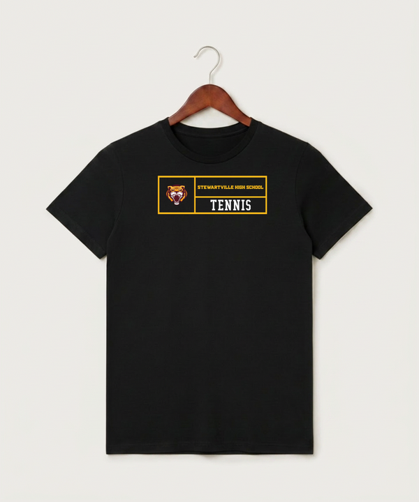 Stewartville High School Tennis (Coed) - Black T-Shirt - Full Front