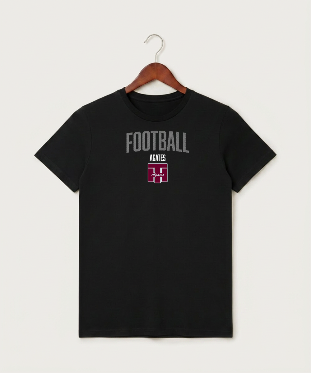 Two Harbors High School Football (Boys) - Black T-Shirt - Full Front