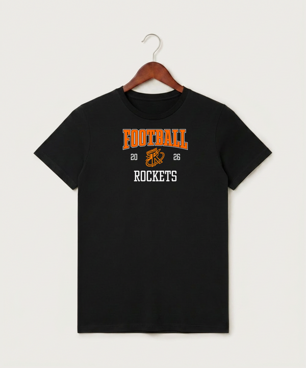 Underwood High School Football (Boys) - Black T-Shirt - Full Front