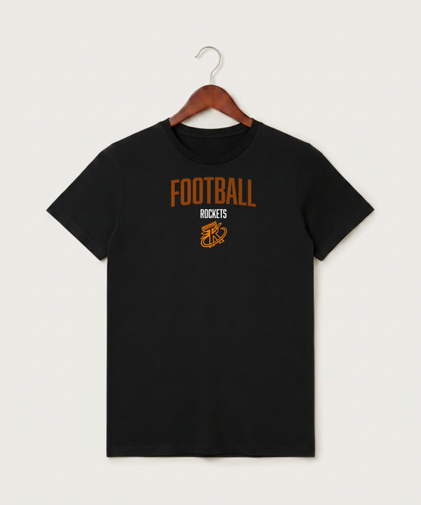 Underwood High School Football (Boys) - Black T-Shirt - Full Front
