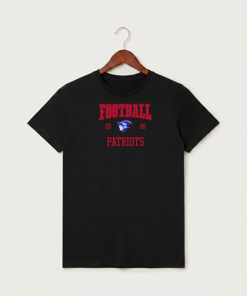 Upsala High School Football (Boys) - Black T-Shirt - Full Front
