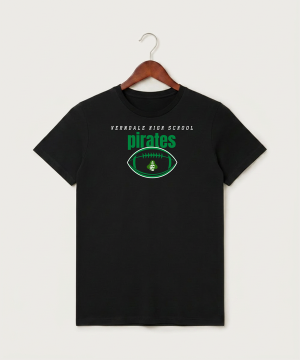 Verndale High School Football (Boys) - Black T-Shirt - Full Front
