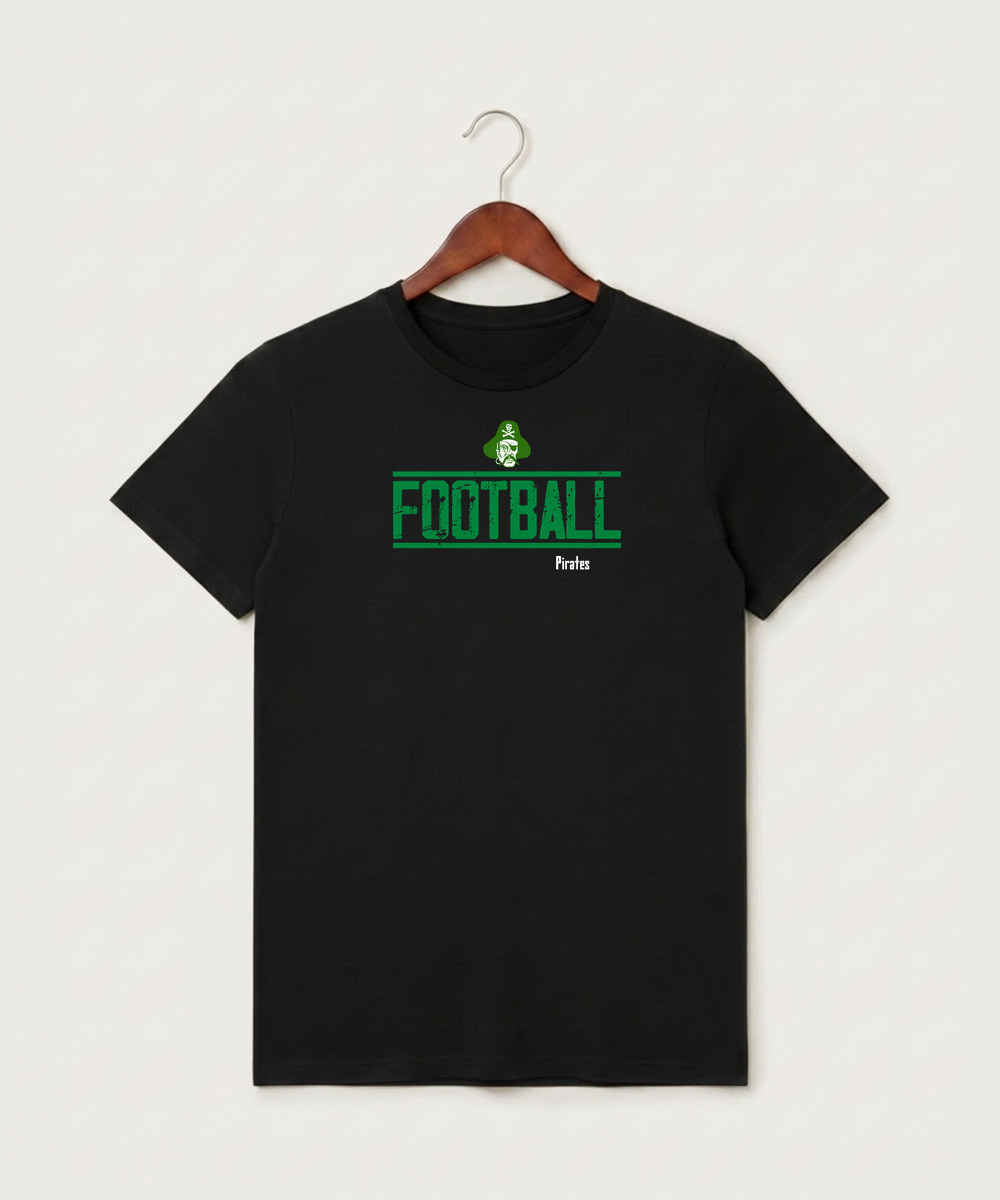 Verndale High School Football (Boys) - Black T-Shirt - Full Front