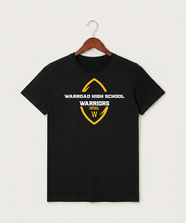 Warroad High School Football (Boys) - Black T-Shirt - Full Front
