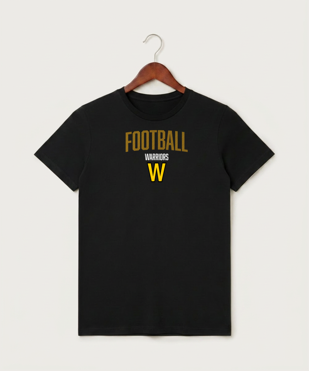 Warroad High School Football (Boys) - Black T-Shirt - Full Front