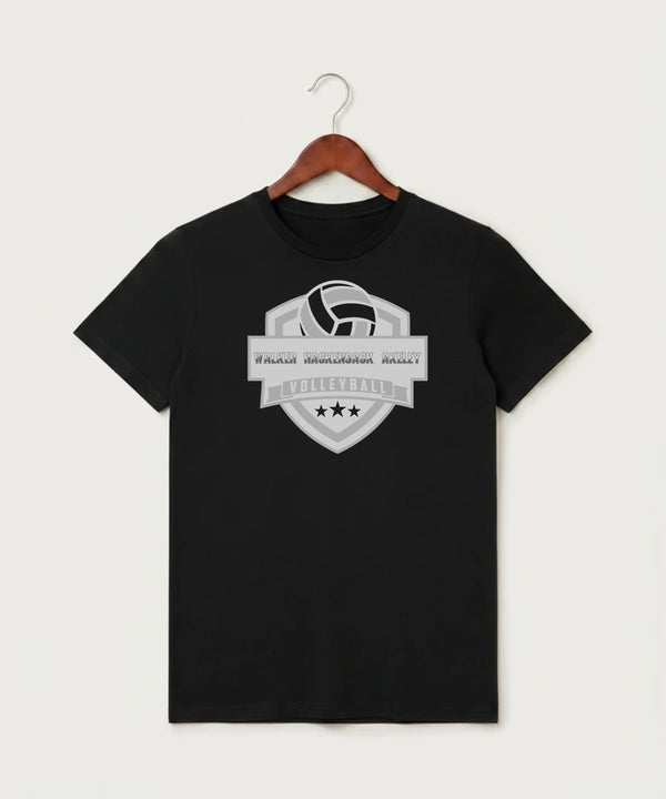 Walker Hackensack Akeley Volleyball (Girls) - Black T-Shirt - Full Front