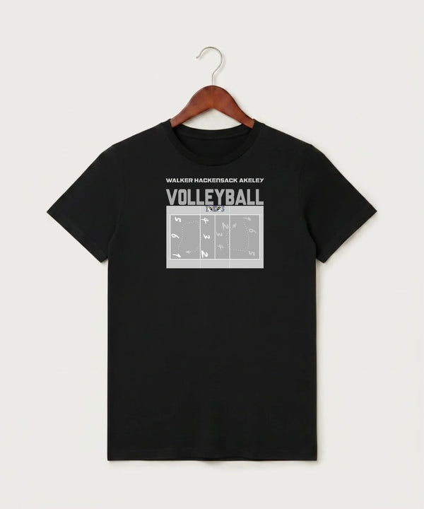 Walker Hackensack Akeley Volleyball (Girls) - Black T-Shirt - Full Front