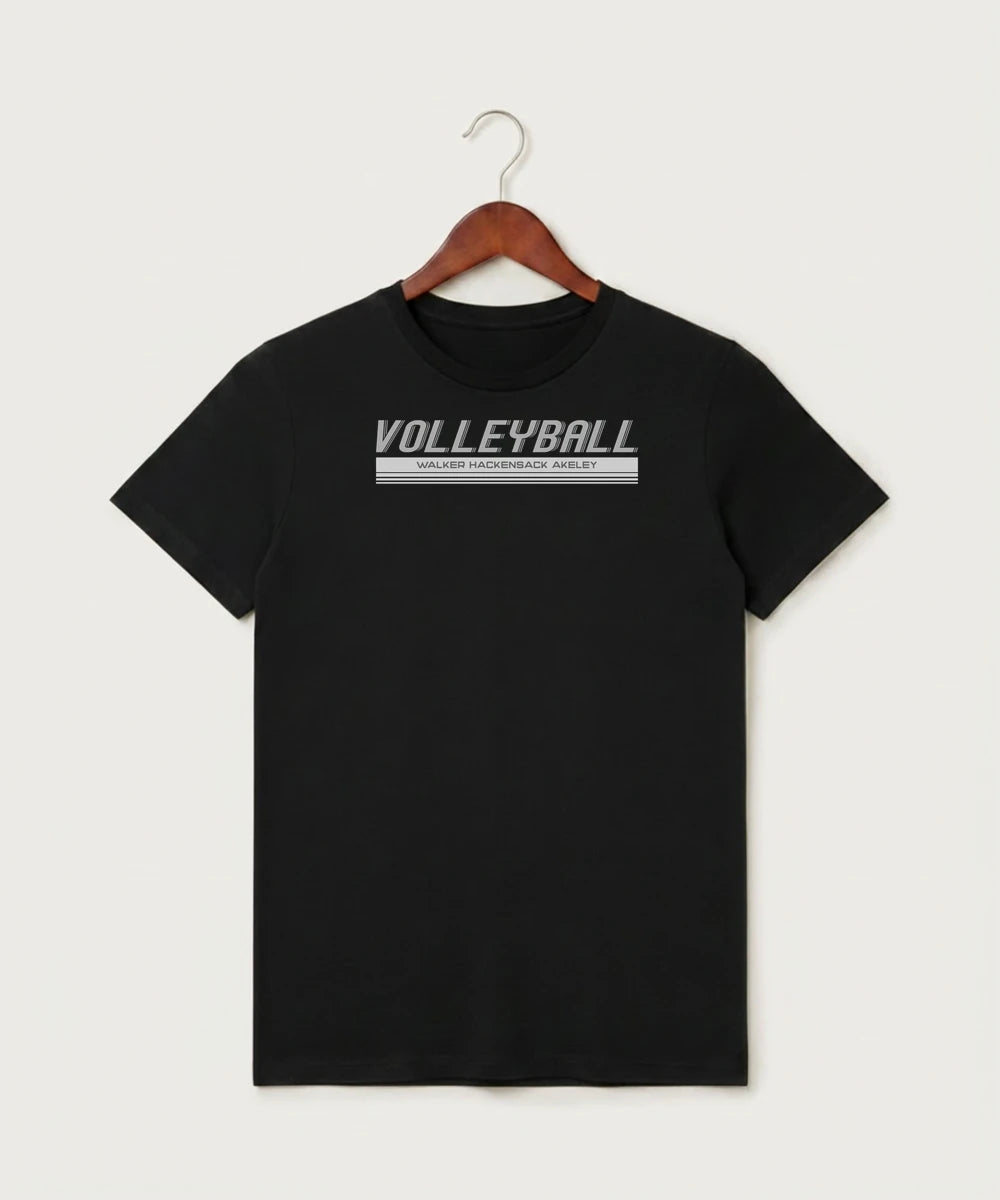 Walker Hackensack Akeley Volleyball (Girls) - Black T-Shirt - Full Front