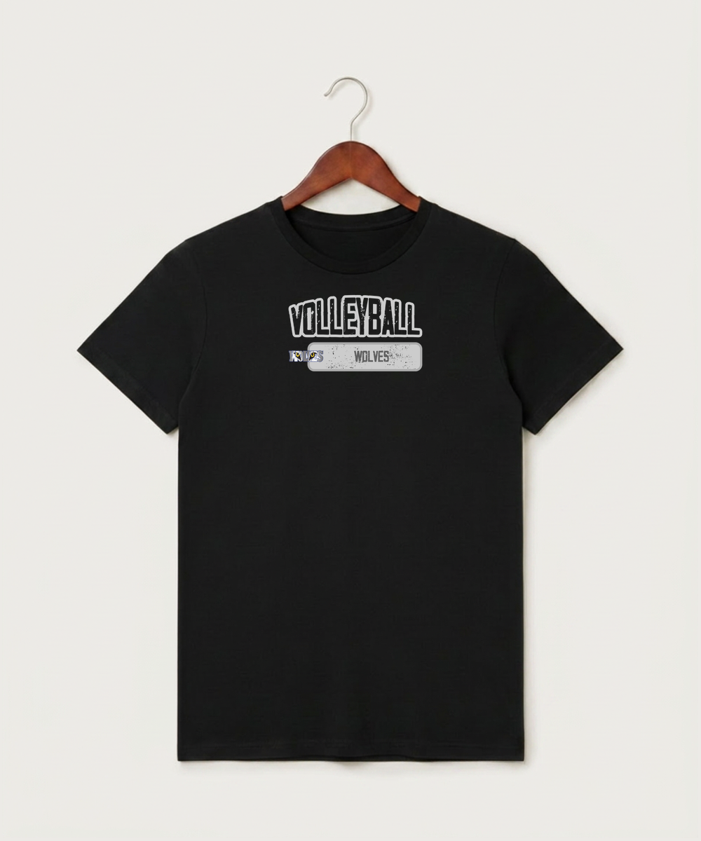 Walker Hackensack Akeley Volleyball (Girls) - Black T-Shirt - Full Front