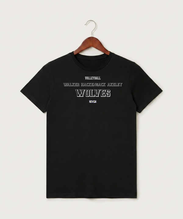 Walker Hackensack Akeley Volleyball (Girls) - Black T-Shirt - Full Front