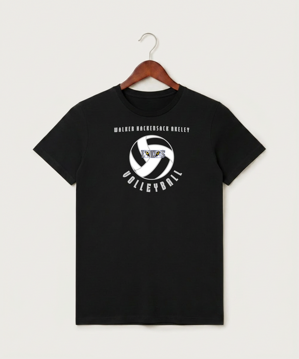 Walker Hackensack Akeley Volleyball (Girls) - Black T-Shirt - Full Front