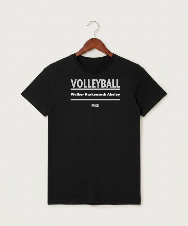 Walker Hackensack Akeley Volleyball (Girls) - Black T-Shirt - Full Front