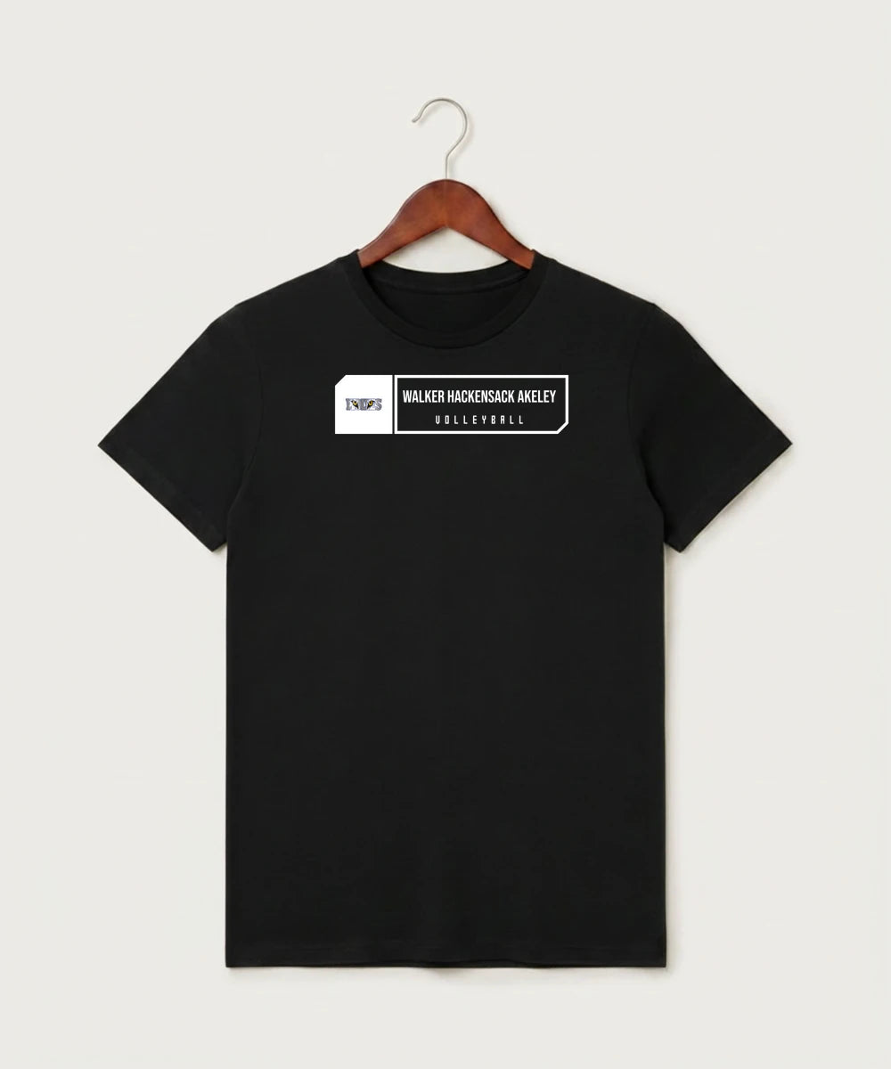 Walker Hackensack Akeley Volleyball (Girls) - Black T-Shirt - Full Front