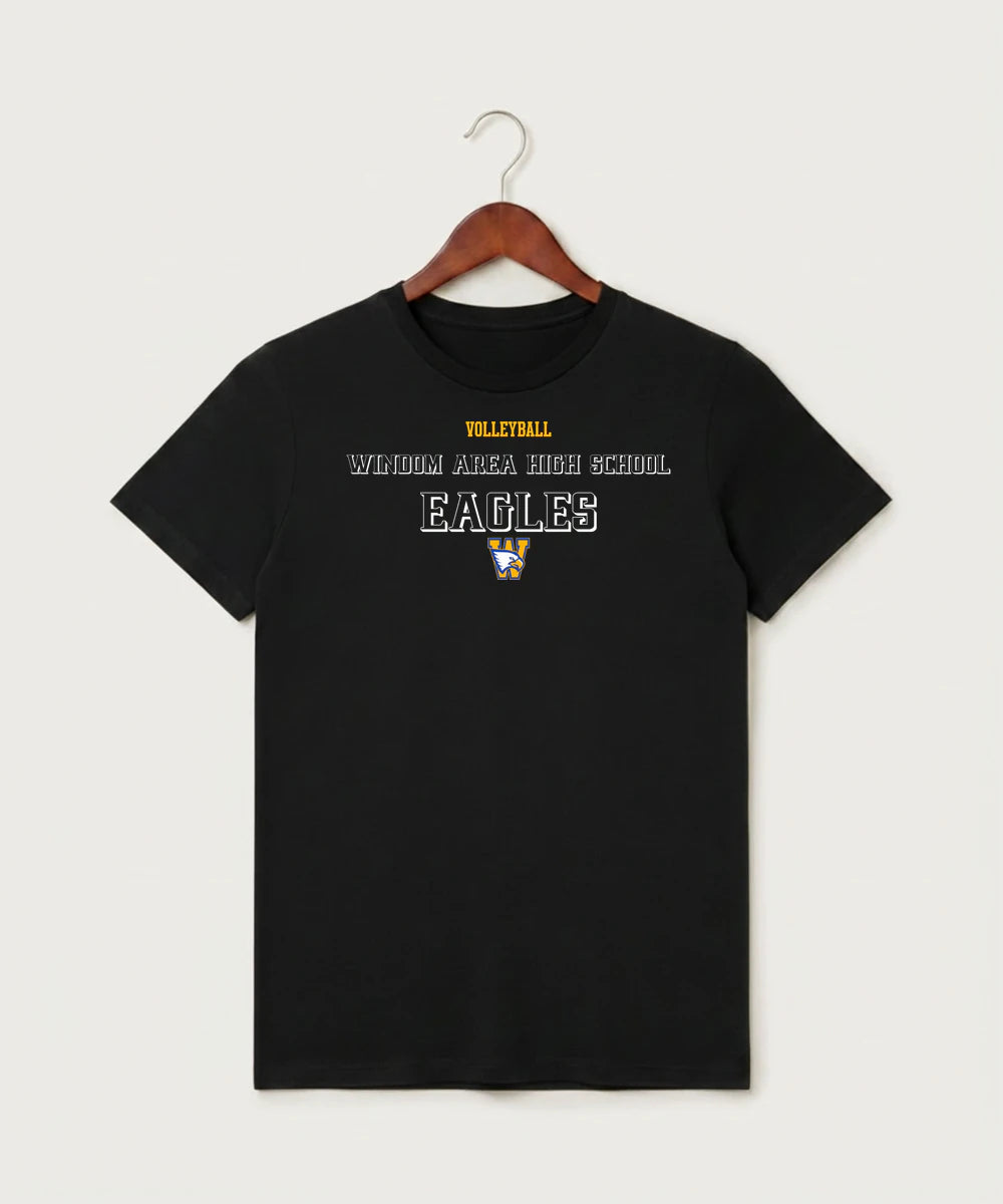 Windom Area High School Volleyball (Girls) - Black T-Shirt - Full Front